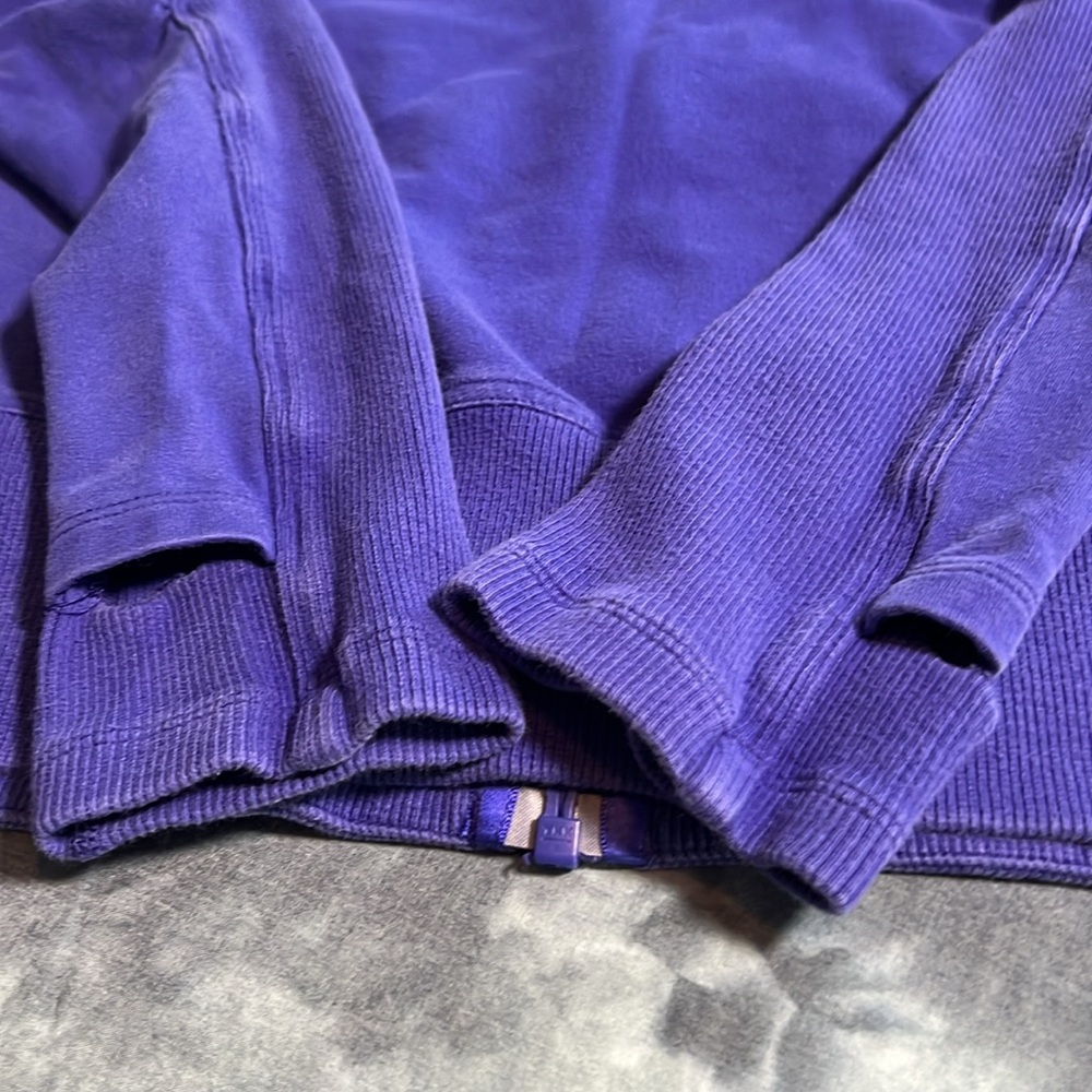 Lululemon Distressed Full Zip Hoodie, Thumb Holes, approximate size 8 - Picture 9 of 16
